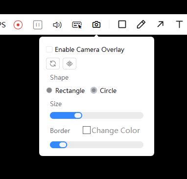 PixPinのGIF録画でカメラ映像を設定